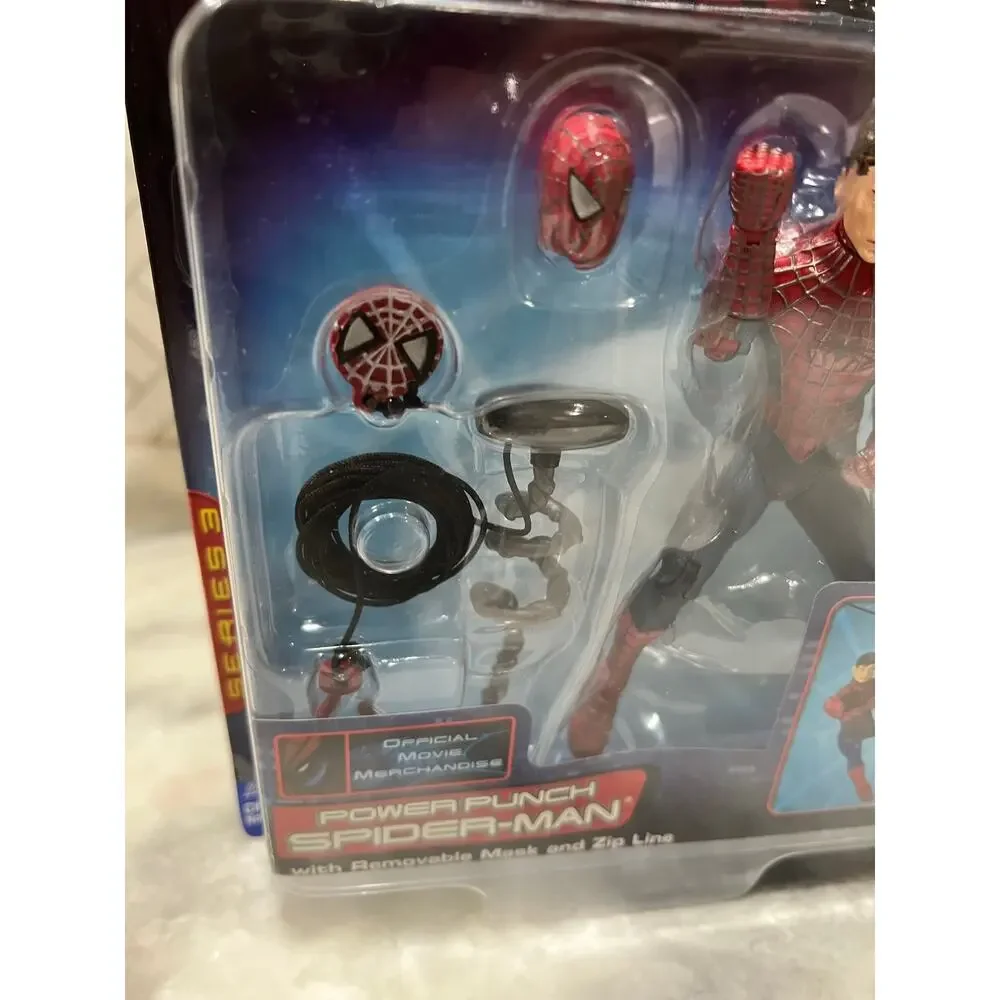 Spider-Man Power Punch Movie Action Figure Zip Line Toy Biz 2002 New Sealed